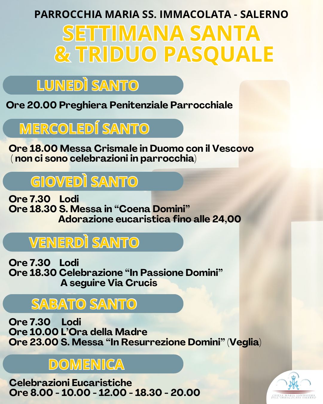 Programma Settimana Santa 2024